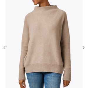VINCE Size XS Tan Hazel Boiled Cashmere Mock Neck Sweater